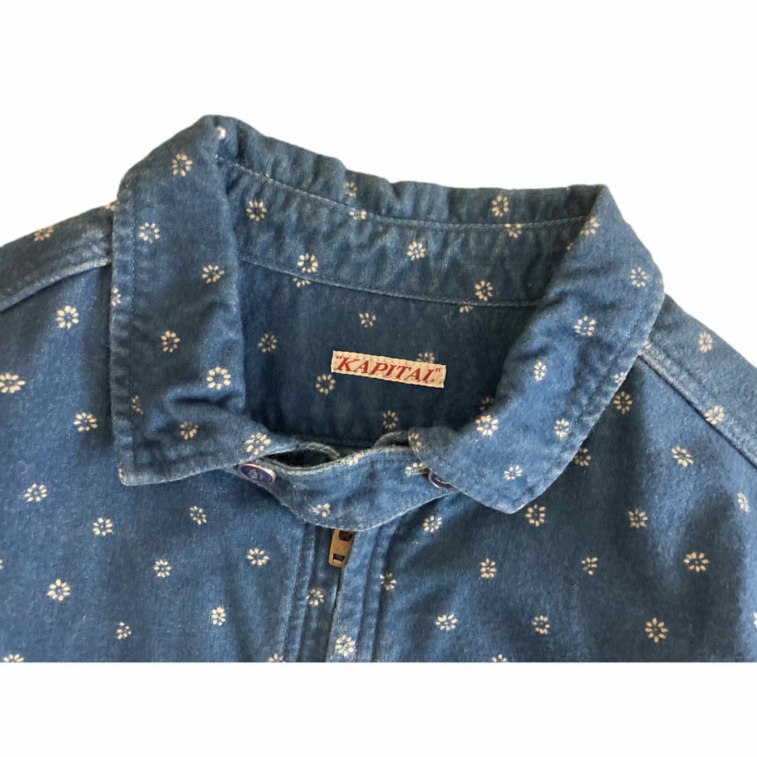 KAPITAL キャピタル ヴィンテージ加工 IDG 小花 ジップアップ シャツの