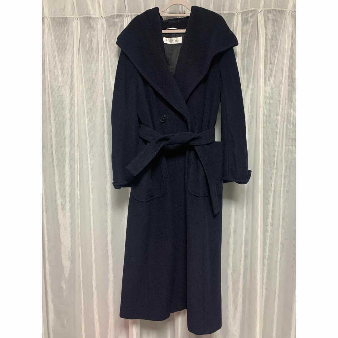 Max Mara - Max Mara マックスマーラ フード付きコート ネイビーの通販