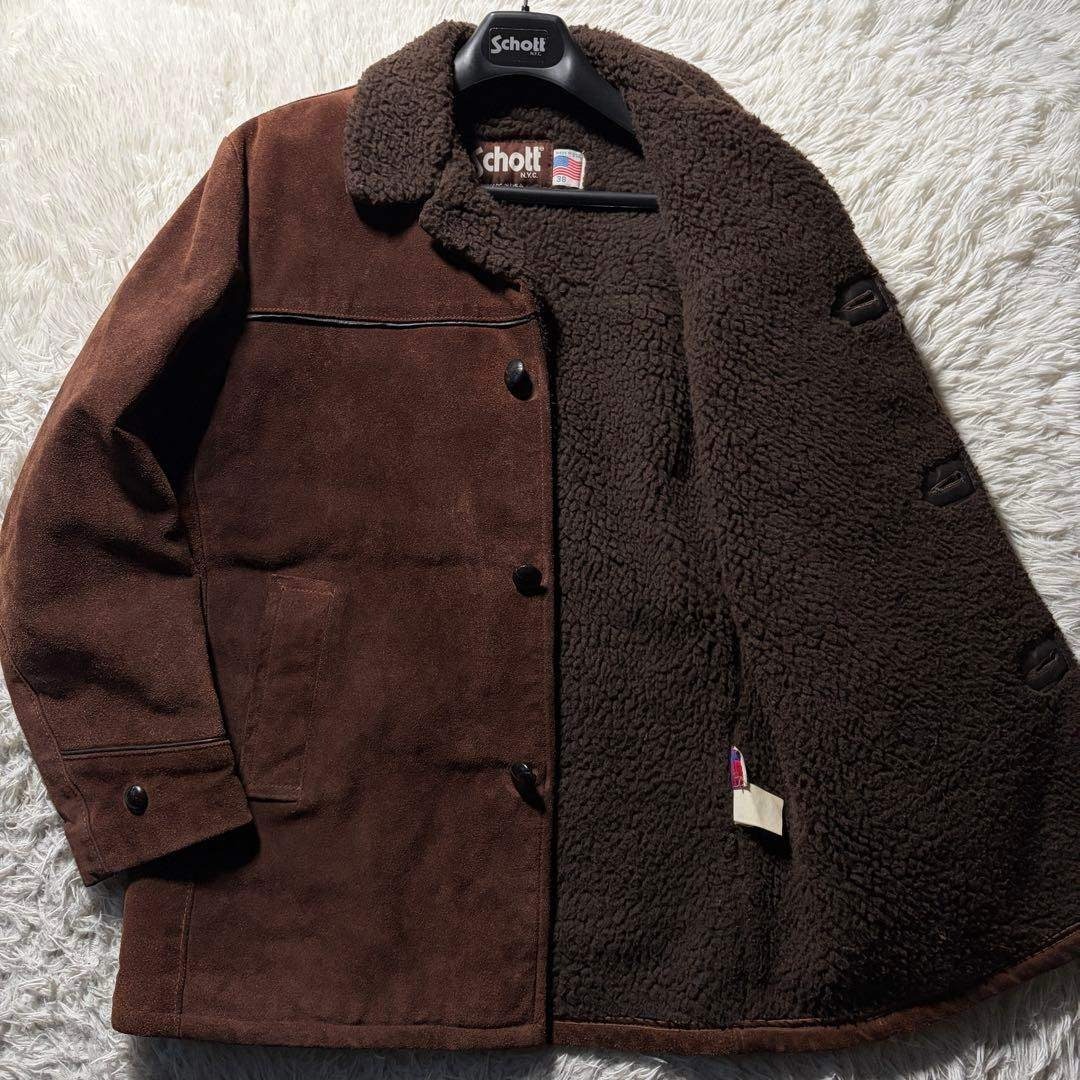 schott - 美品/希少□schott ムートン ランチコート スウェード くるみ