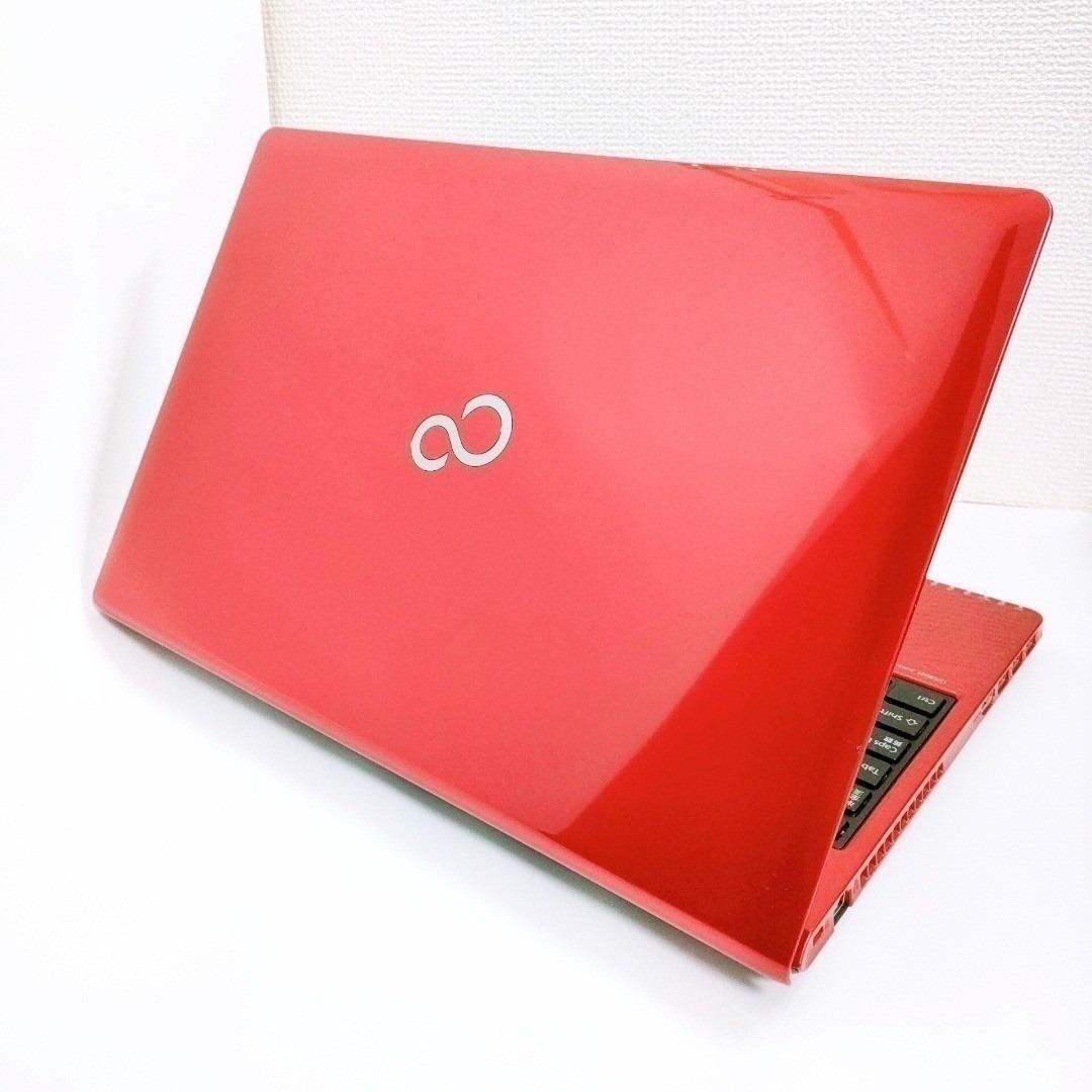 富士通 - Corei7✨️Windows11 SSD オフィス付き赤ノートパソコン