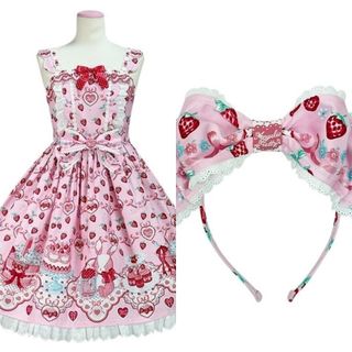 Angelic Pretty - melty berry princess ワンピース&チョーカー 2点