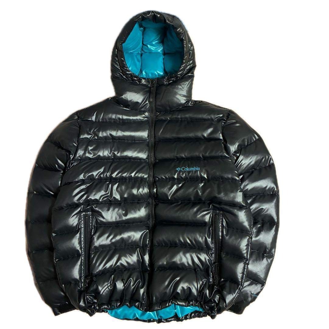Columbia - Columbia hooded puffer jacket black XLの通販 by 古着屋