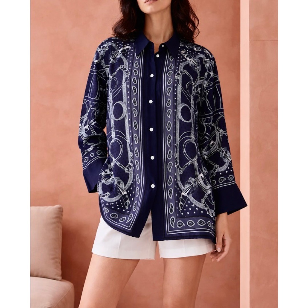 HERMES - 極美品☆HERMES☆シルク☆バンダナ☆シャツ☆ジャケット