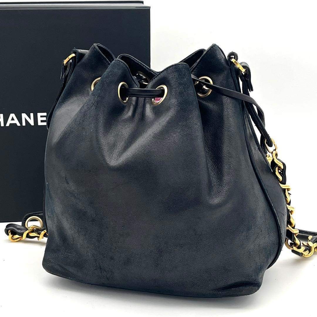 CHANEL - シャネル ラムスキン 巾着 ハンドバッグ ショルダーバッグ