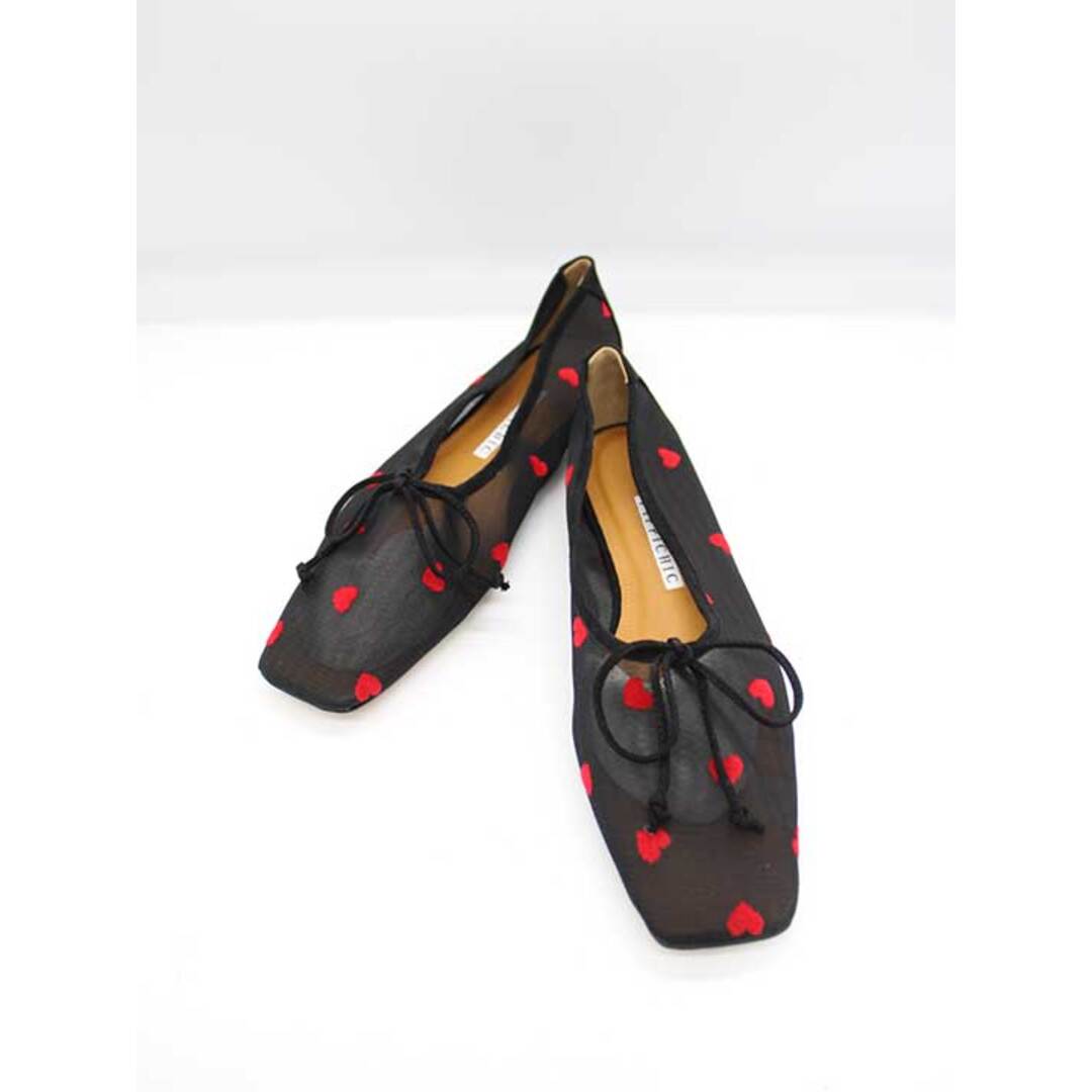 PIPPICHIC - ピッピシック AMBER ハート柄フラットシューズ ブラック