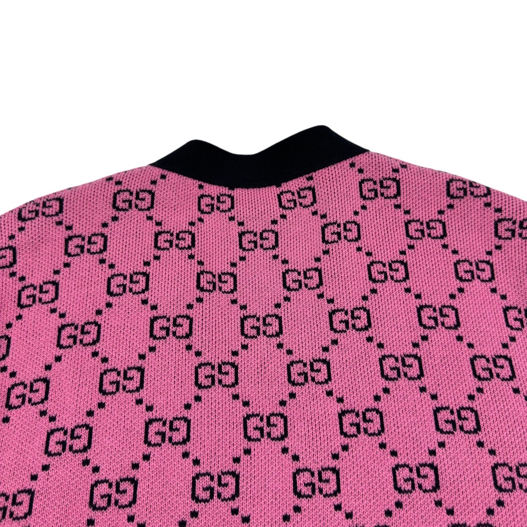 GUCCI - グッチ GUCCI GG総柄ニットカーディガン 662036 ピンク ウール