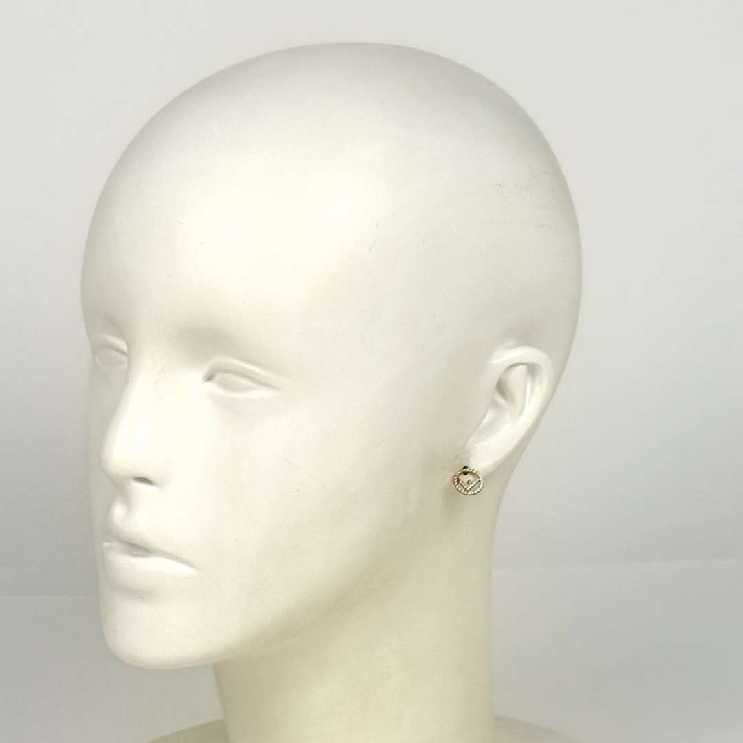 FENDI - フェンディ エフイズ ラインストーン ピアス GP 【中古】の