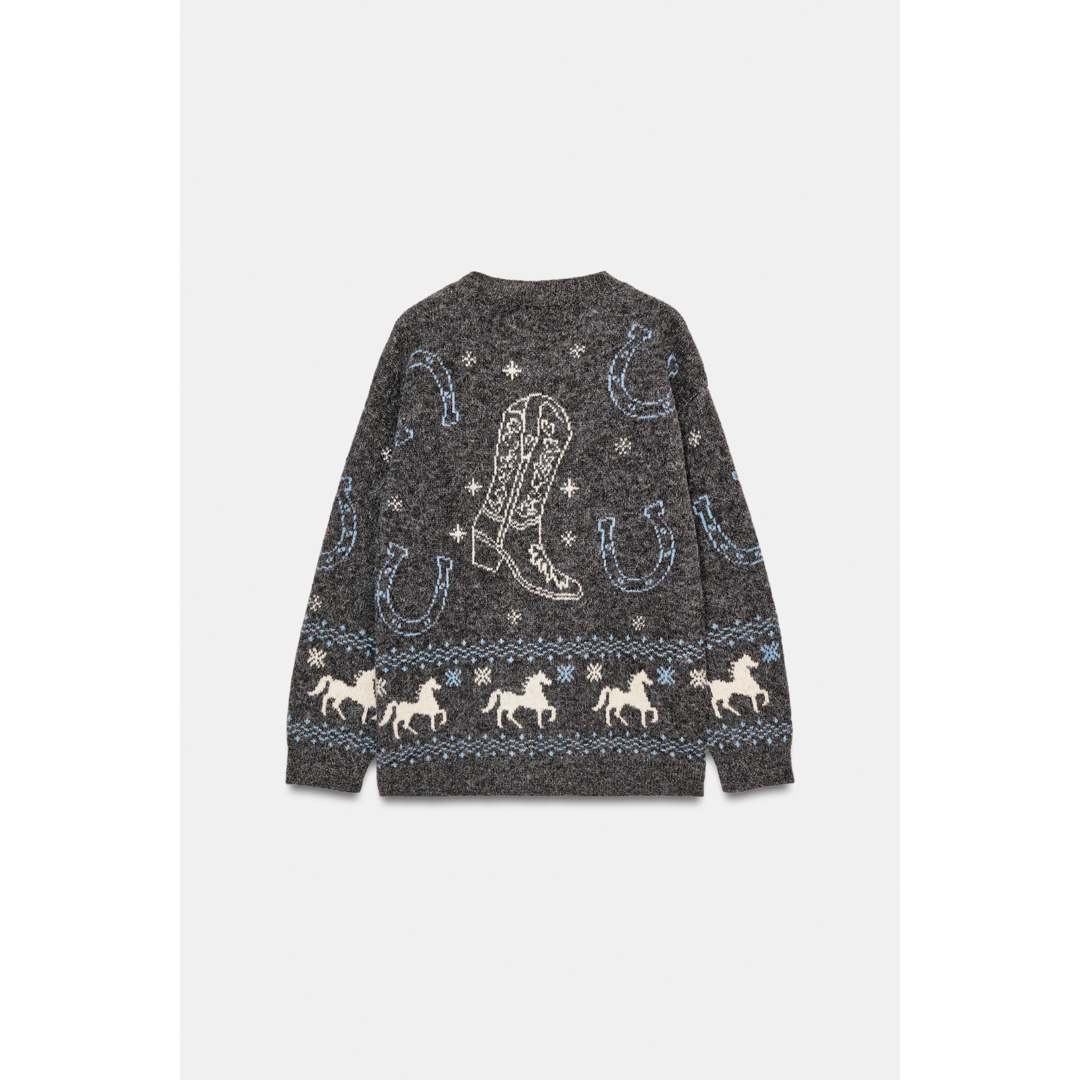 ZARA - 完売品 ZARA ジャカードニットボタンカーディガン Mサイズ新品