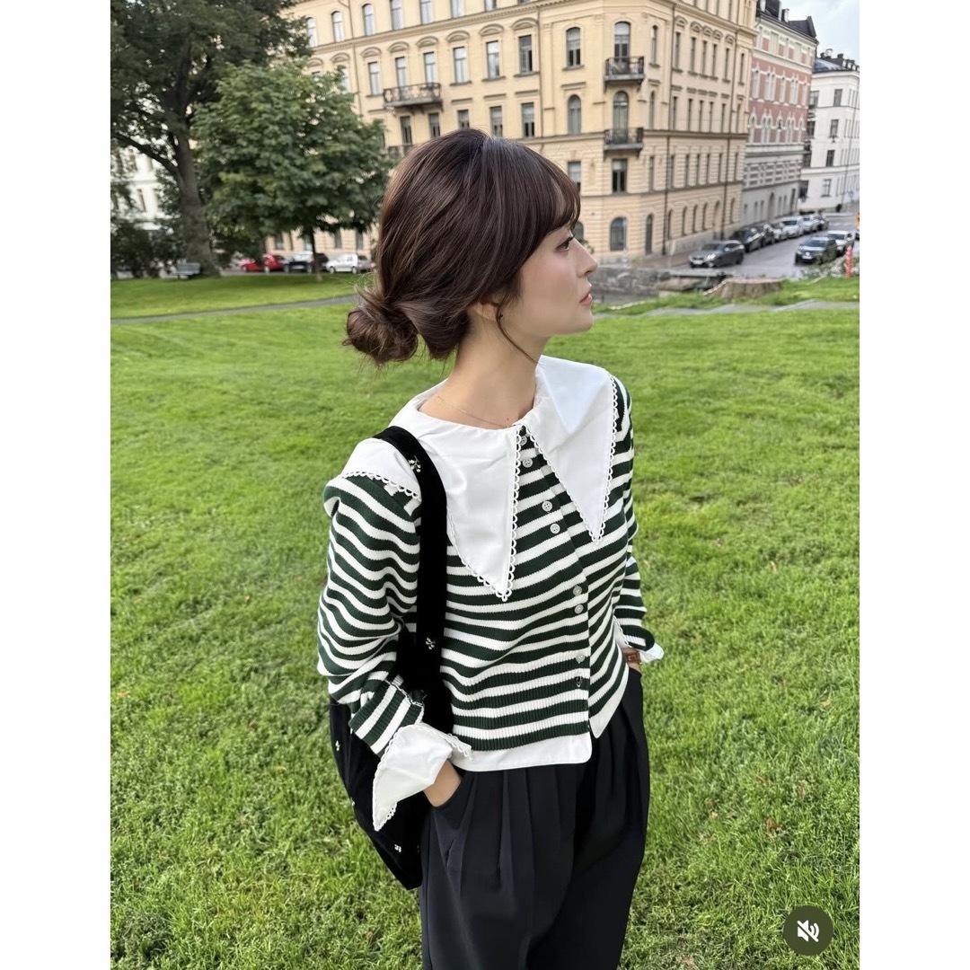 新品未使用】Bibiy. ボーダー長袖カーディガンの通販 by moshiii♪｜ラクマ