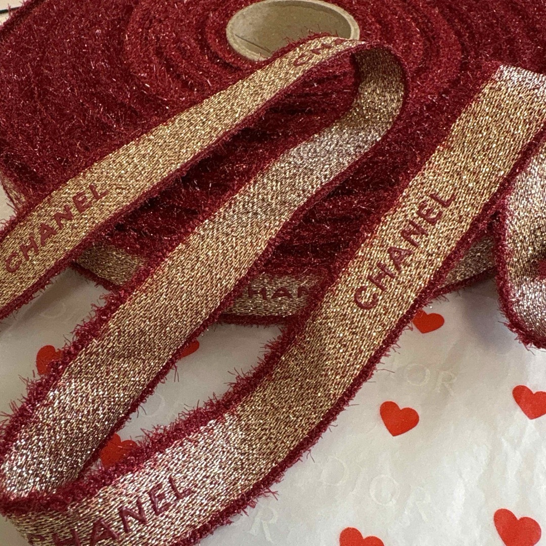 CHANEL - CHANEL最新2026/レッド×レッドロゴ✨ラッピングリボン【幅2