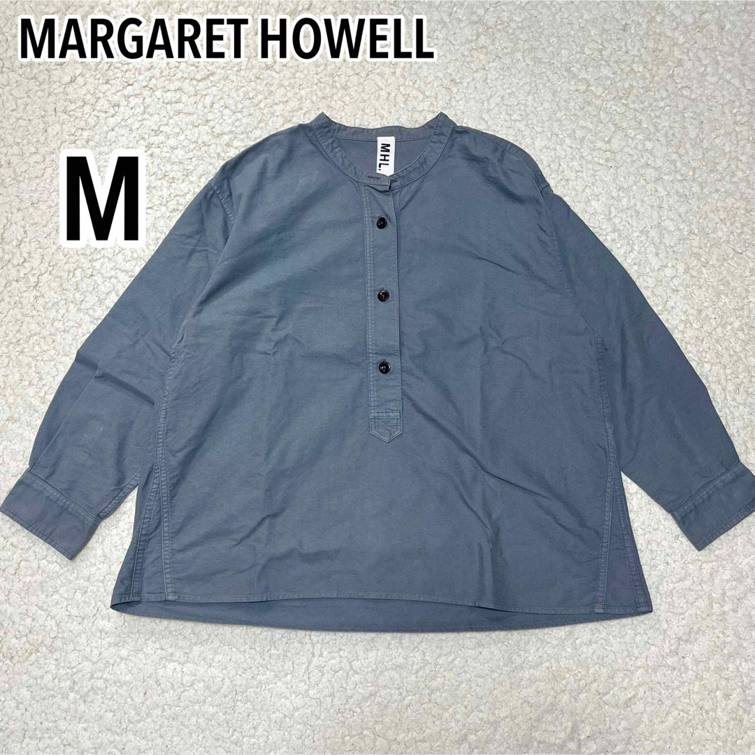 マーガレットハウエル MHL. バンドカラーシャツ ミッドグレー Ⅱ