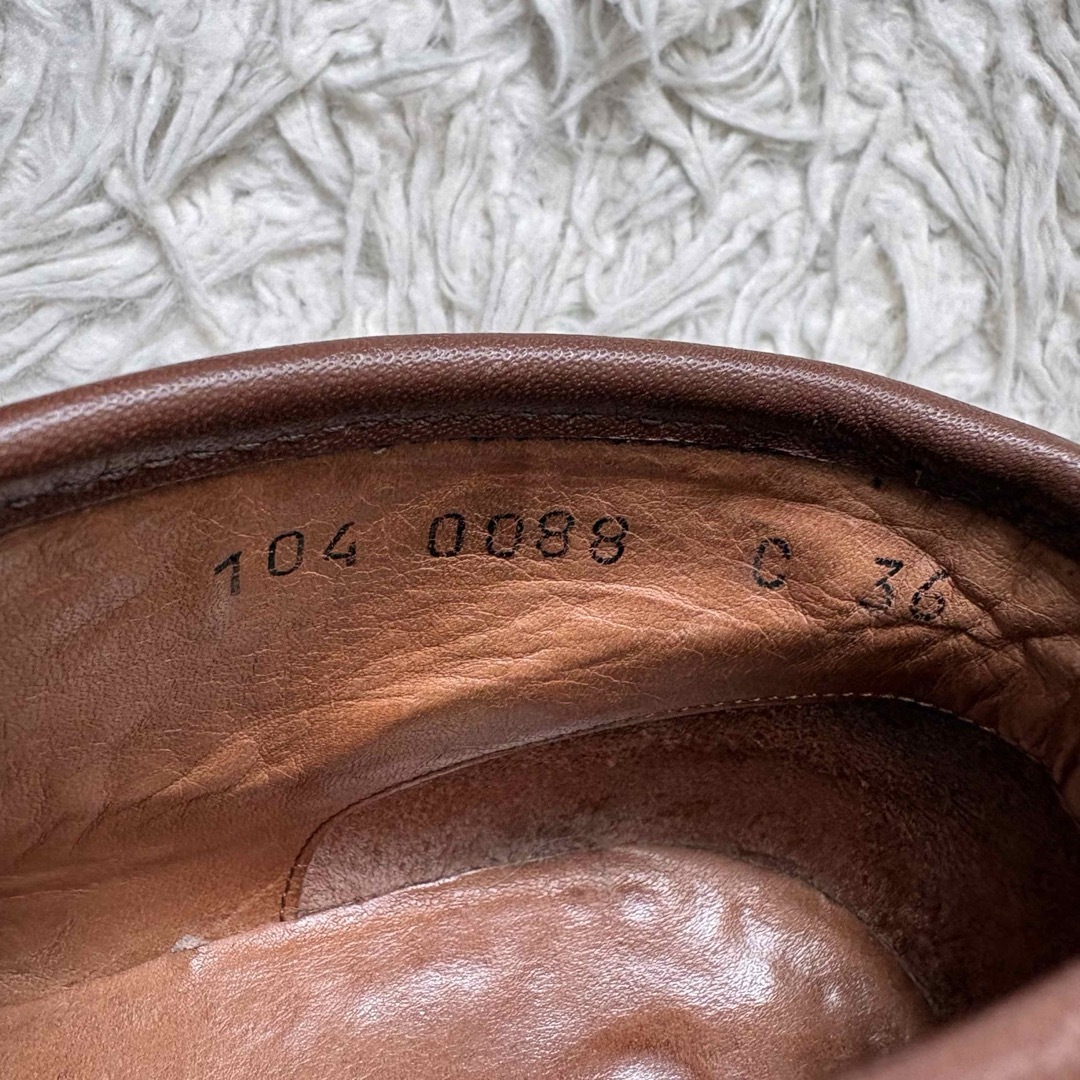 グッチ ホースビット ローファー ハイカット ブラウン 本革 104 0088