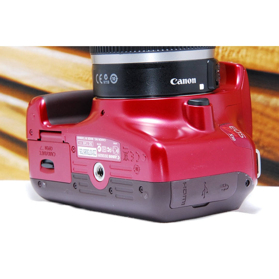 Canon - 一眼レフ キャノン kiss x50 Canon レッド 赤 スマホ転送の