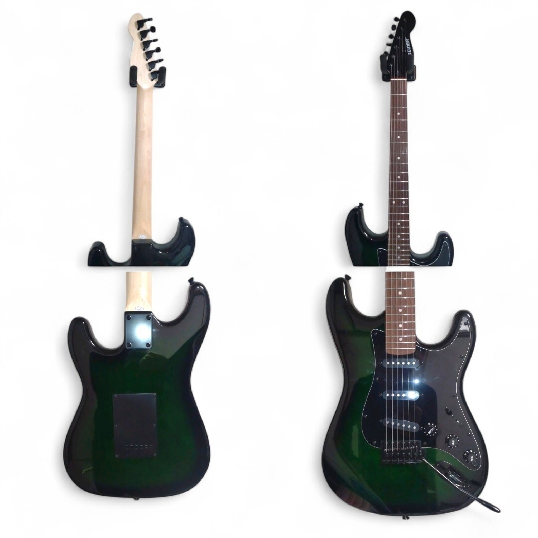 極美 SELDER ST-16 エレキギター ストラト グリーン サンバーストの