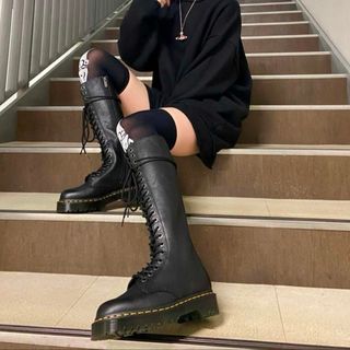 Dr.Martens - Dr.Martens 1B60BEX UK5 黒 厚底 20ホール 平手友梨奈 の