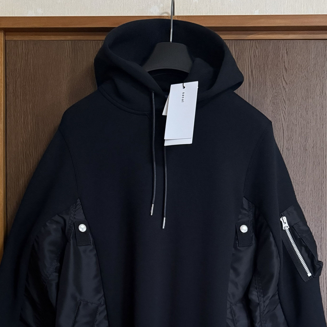 sacai - 25AW新品 sacai スポンジ スウェット パーカー ドッキング MA