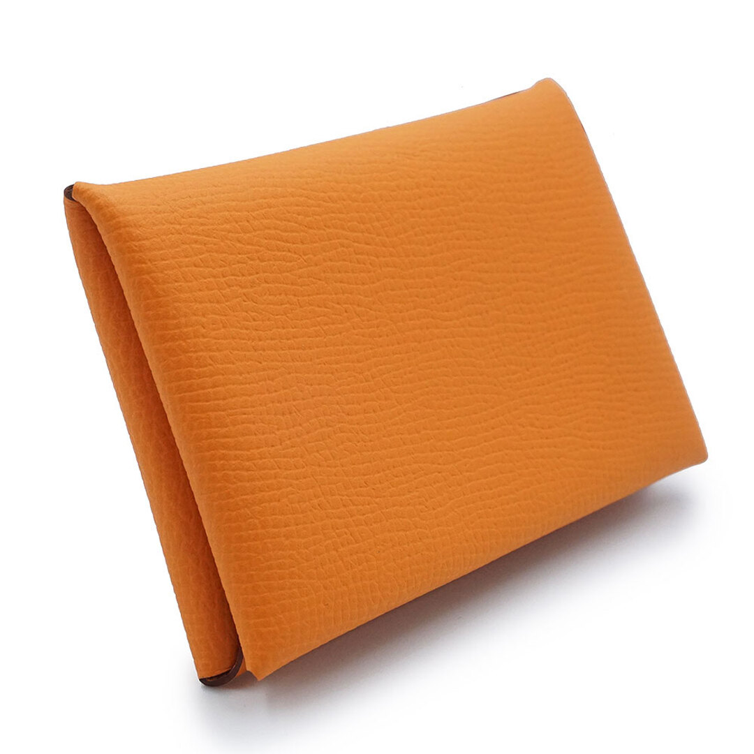 ✨極美品✨】HERMES カルヴィ レザー 名刺入れ（オレンジ） エルメス
