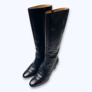 TANINO CRISCI - タニノクリスチー レザー ロング ブーツ プレーントゥ