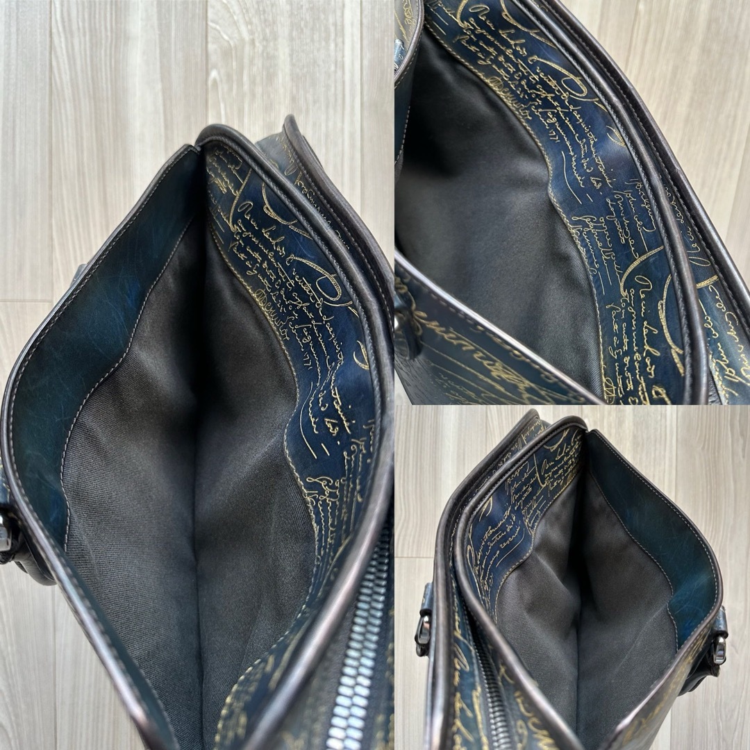 特注70万 ベルルッティ アンジュールミニ バッグ ブルー ゴールデン