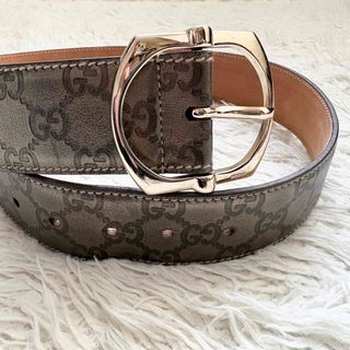 GUCCI - グッチ GUCCI レザーベルト Gマーク バックル付き 85・34
