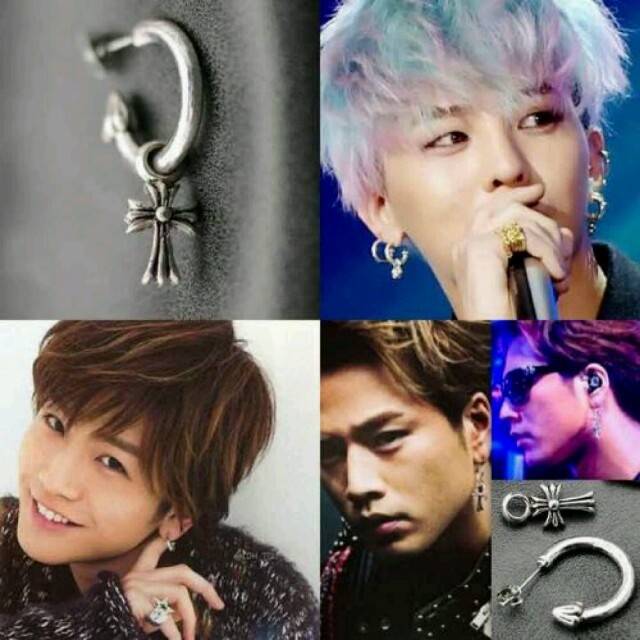 岩田 クロムハーツ 好きに 人気 取り外し可能 クロス ピアス 両耳の