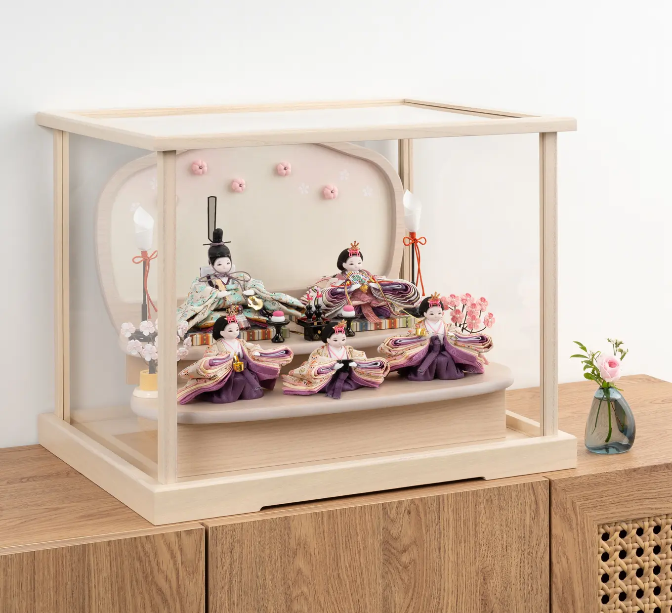 雛人形「組み立て式アクリルケース 木目 45cm」｜雛人形の通販 ふらここ