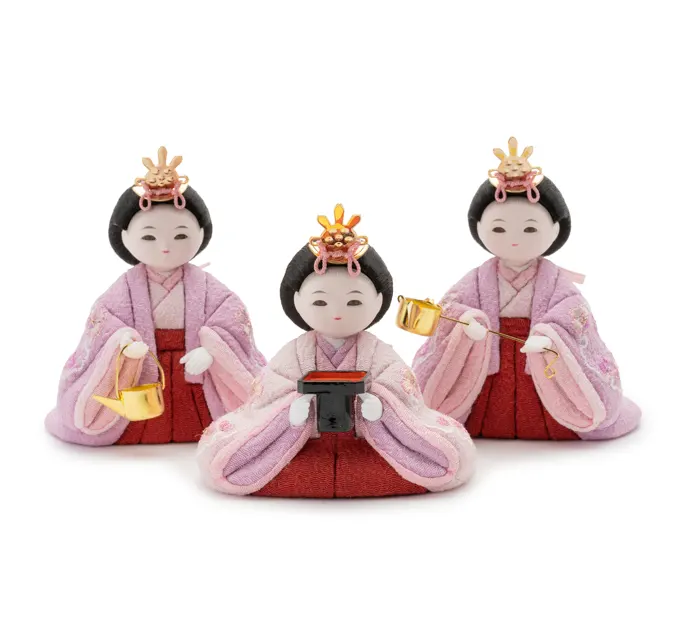 雛人形「うらうら 三人官女 京刺繍・雪輪に松竹梅」｜雛人形の通販