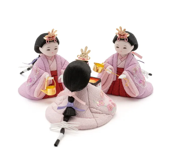 雛人形「うらうら 三人官女 京刺繍・雪輪に松竹梅」｜雛人形の通販