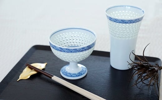 波佐見焼】水晶青海波 ポット カップ おちょこ 全51点 プレミアム