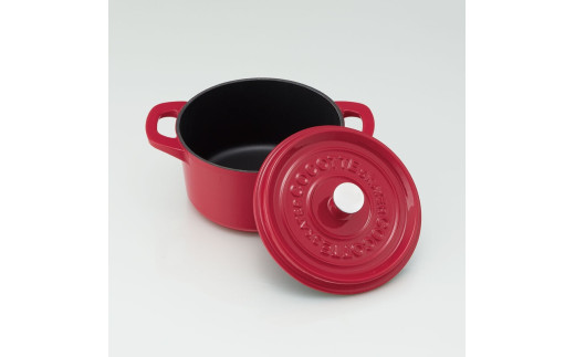 鍋 なべ IH対応 ココット鍋 24cm 赤 鋳鉄 両手鍋 調理 料理 調理器具