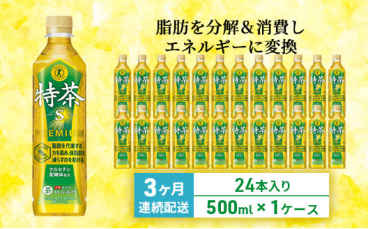 お茶 定期便 3ヶ月 伊右衛門 特茶 500ml × 24本 サントリー 特定保健用