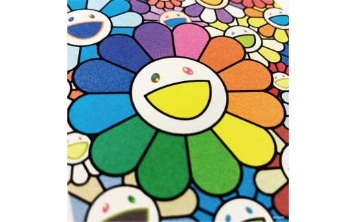 ふるさと納税限定セット】版画「お花の短冊 レインボー」シリアルNo