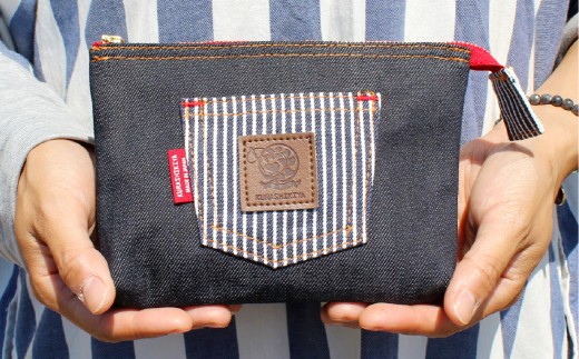 倉敷デニム・デニムツインポーチ【ジーンズ デニム デニムポーチ