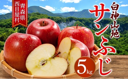 西目屋村産りんご サンふじ 約5kg 果物 林檎 リンゴ ブナの里白神公社