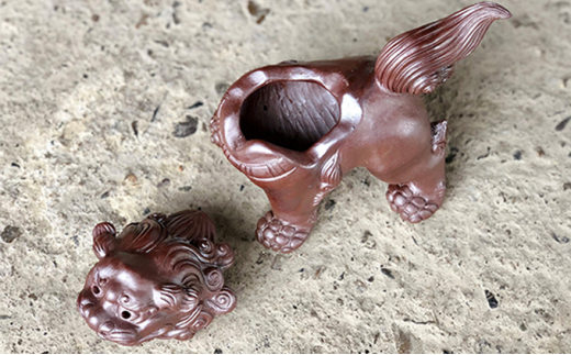 明光窯 獅子 香炉 （ 備前焼 ） 陶器 置物 インテリア 雑貨 日用品