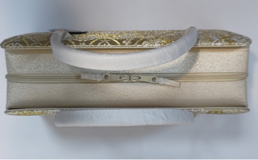 和装バッグ 利休バッグ あおりバッグ ゴールド 華紋柄 お着物に お茶席