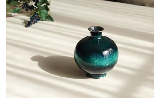 ☆色3種☆【尾張七宝窯元 加藤七宝製作所】4.5寸玉形花瓶 宙・水