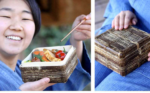 虎竹 ランチボックス 小 手作り 弁当箱 竹製 竹細工 家庭用 工芸品