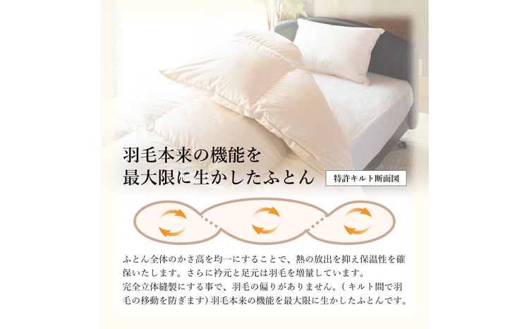 完全立体キルト】選べる3色 羽毛掛けふとん 本掛け布団 （シングル