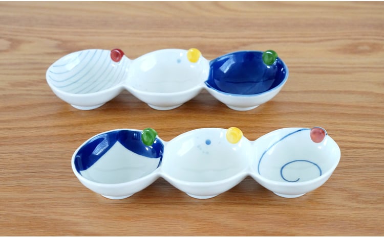 有田焼 3連皿 2枚セット【藍土】 皿 おしゃれ 器 食器 30000円 3万円