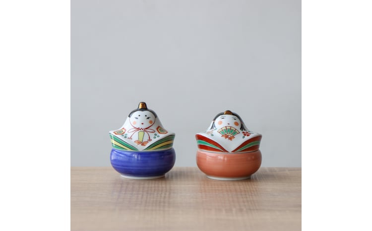 有田焼 錦おひな様 ぼんぼり珍味入れ 飾り皿セット【山忠】器 うつわ