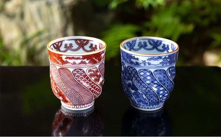 柳桜園×京焼】最高級茶各種詰合せ×京焼茶器セット（叶松谷作 捻祥瑞意