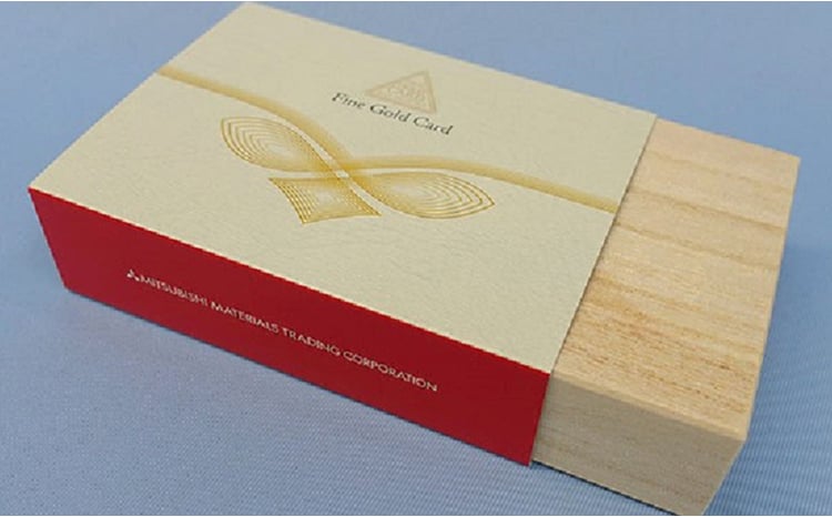 純金 名刺 ゴールド 金 黄金 99.99 9999 24K 24金 三菱マテリアル