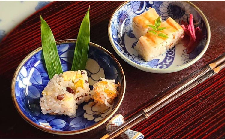 A1346-4/織部向日葵文茶碗揃10客/小鉢/向付/銘々皿/飾鉢/懐石道具