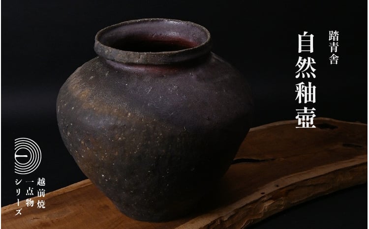 越前焼】つぼ 自然釉壺 踏青舎 伝統工芸士 [e74-z050] - 福井県越前町