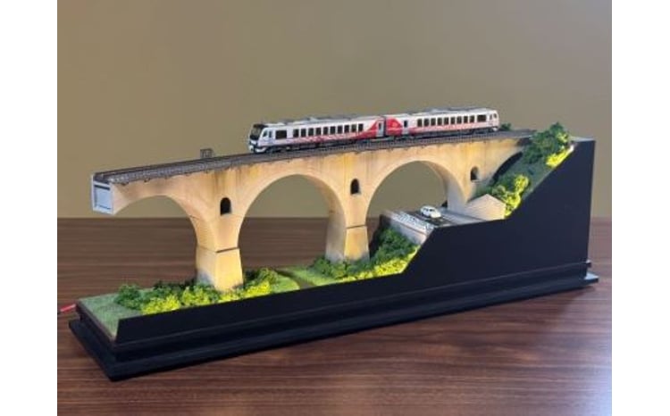 S001-25 鉄道模型【Nゲージ】展示車両＋橋梁ジオラマセット 釜石線
