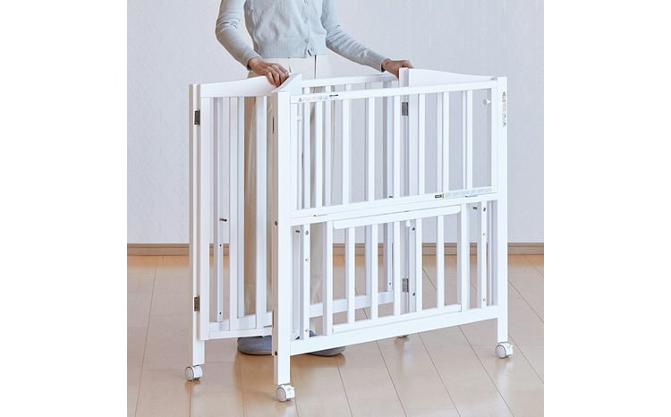 96-1_ミニベビーベッド折りたたみ F（ホワイト）｜カトージ KATOJI