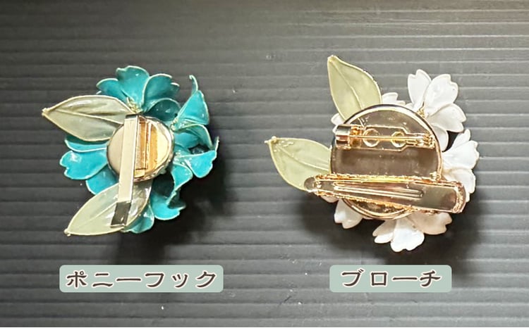 華かんざし あゆ吉】ディップアート『桜の華かざり（ブローチ／ポニー