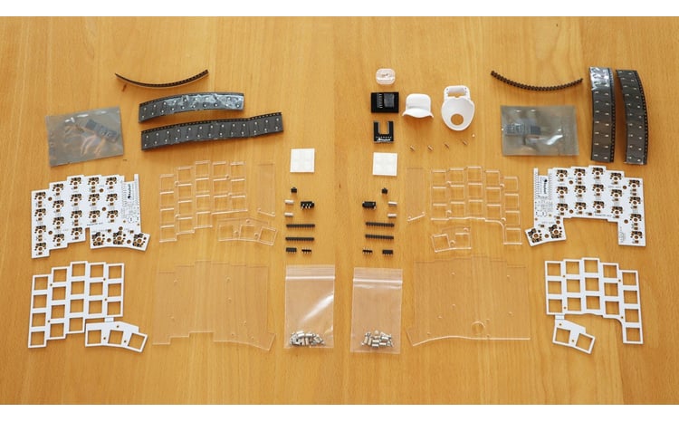 白】トラックボール付き40%左右分割キーボードキット Keyball39 自作