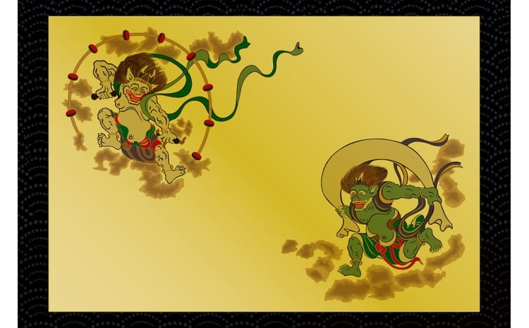 ふるさと納税限定！三田市オリジナル 純金カード 風神雷神[三菱